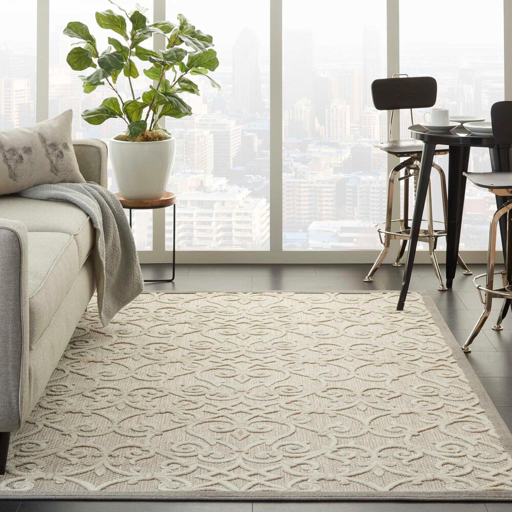 Nourison Aloha Damask 3&#39;6&quot; x 5&#39;6&quot; Natural Indoor/Outdoor Area Rug, , large