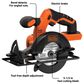 Black & Decker 20V Max Powerconnect 5.5" Cordless Circular Saw Tool in Black and Orange, , large