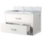 Lexora Home Castor 30" Single Bathroom Vanity in White with 2 cm White Carrara Marble Top and Rectangular Sink, , large