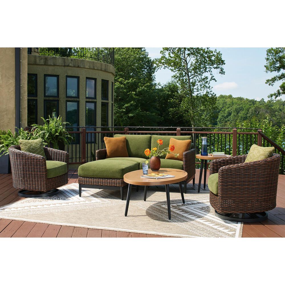 Ashley Horizon Hall Swivel Lounge Chair in Green, , large