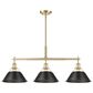 Golden Lighting Orwell 3-Light Linear Pendant with Matte Black Shade in Brushed Champagne Bronze, , large