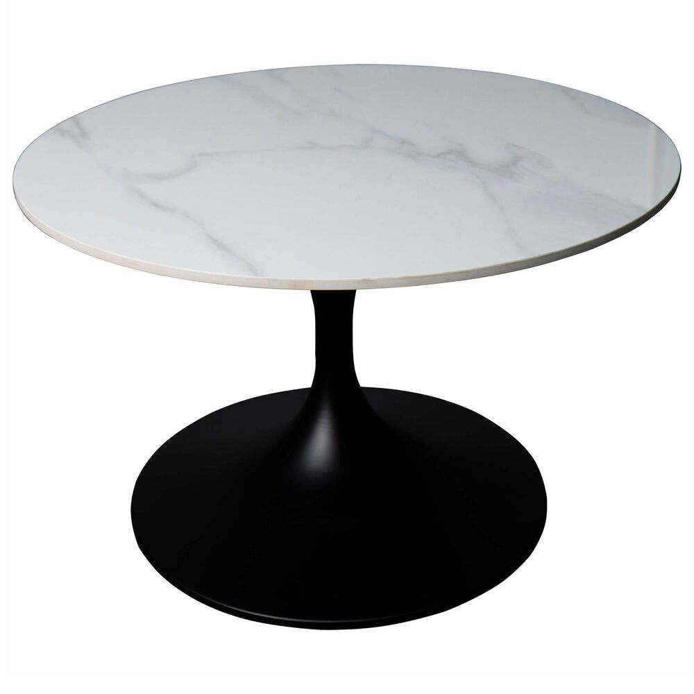 Leisuremod Verve 27" Coffee Table with Sintered Stone Top in Black and White, , large