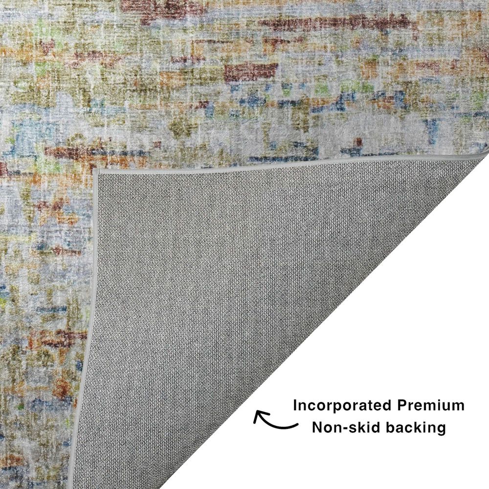 Dalyn Rug Company Boca Putty, Beige, Denim, Paprika and Copper 2&#39;3&quot; x 7&#39;6&quot; Runner, , large
