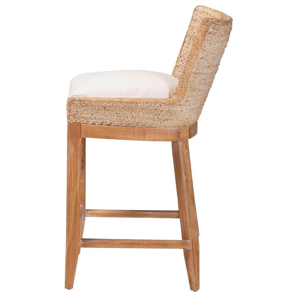 Baxton Studio Ridley Counter Stool in Whitewash, , large