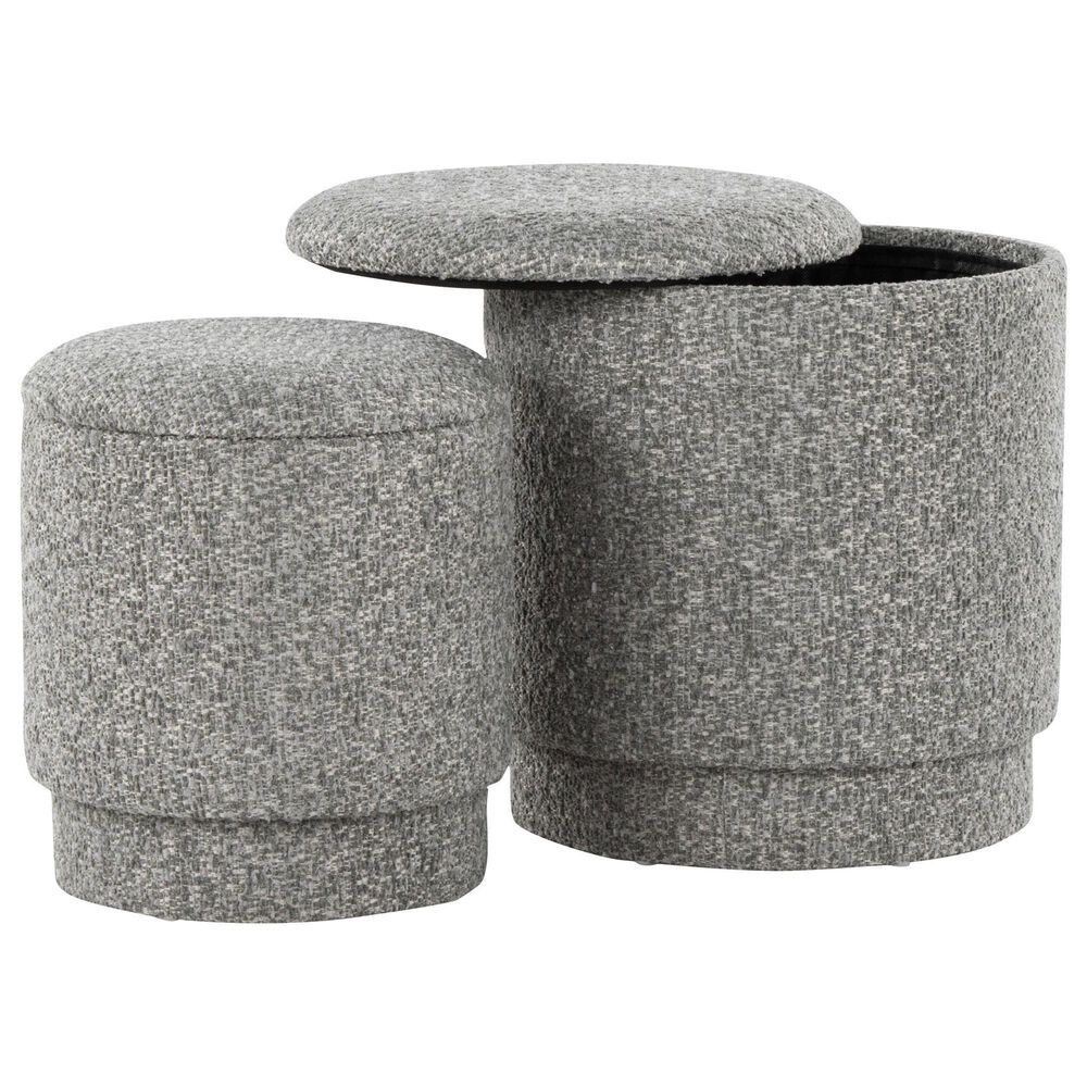 Lumisource Marla 2-Piece Upholstered Ottoman Set in Light Green, , large