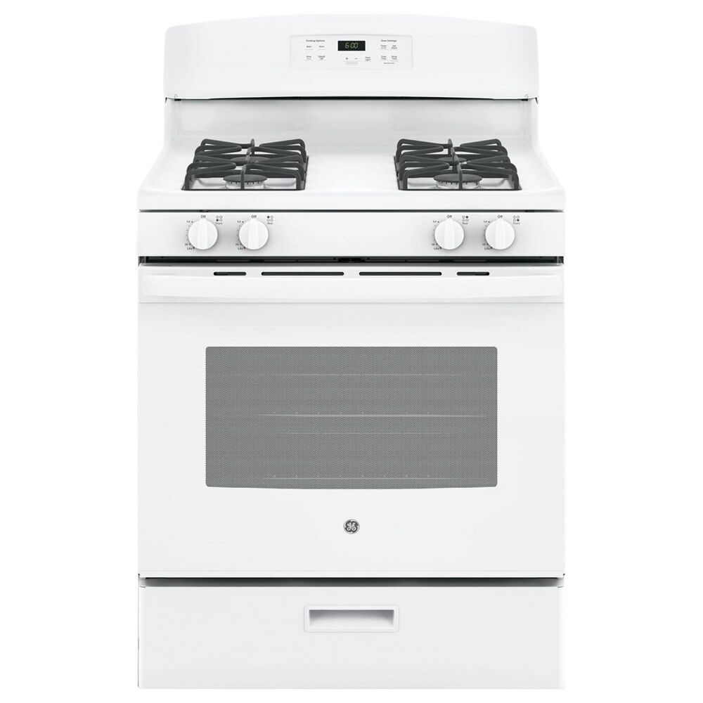 GE Appliances 4.8 Cu. Ft. Freestanding Gas Range in White, , large