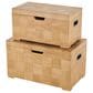 Maple and Jade 2-Piece Handmade Decorative Trunk Set in Brown, , large