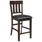 Ashley Haddigan Faux Leather Counter Stool in Dark Brown, , large