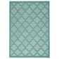 Nourison Easy Care 5" x 7" Aqua and Teal Indoor/Outdoor Area Rug, , large
