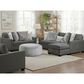 Northwestern Irving Round Ottoman in Gray, , large