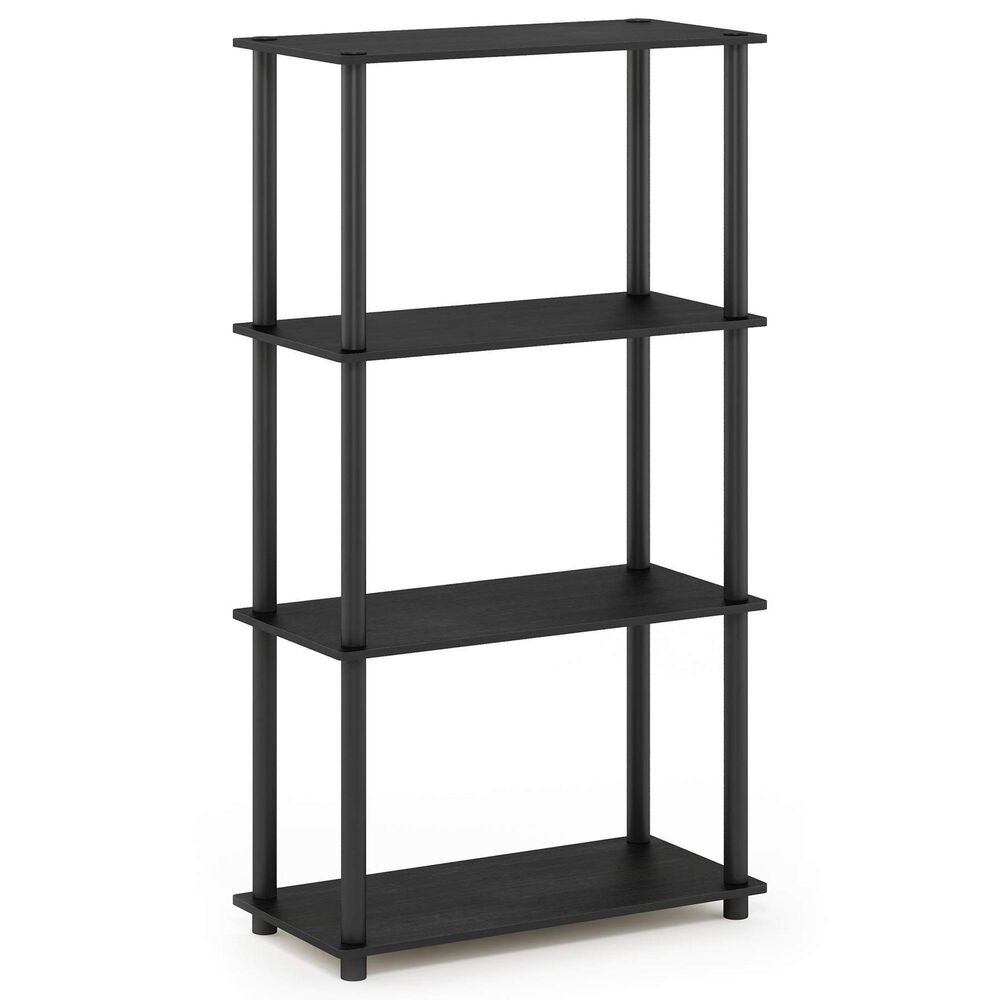HOMLUX Turn-N-Tube 4-Tier Multipurpose Shelf Display Rack in Americano and Black, , large