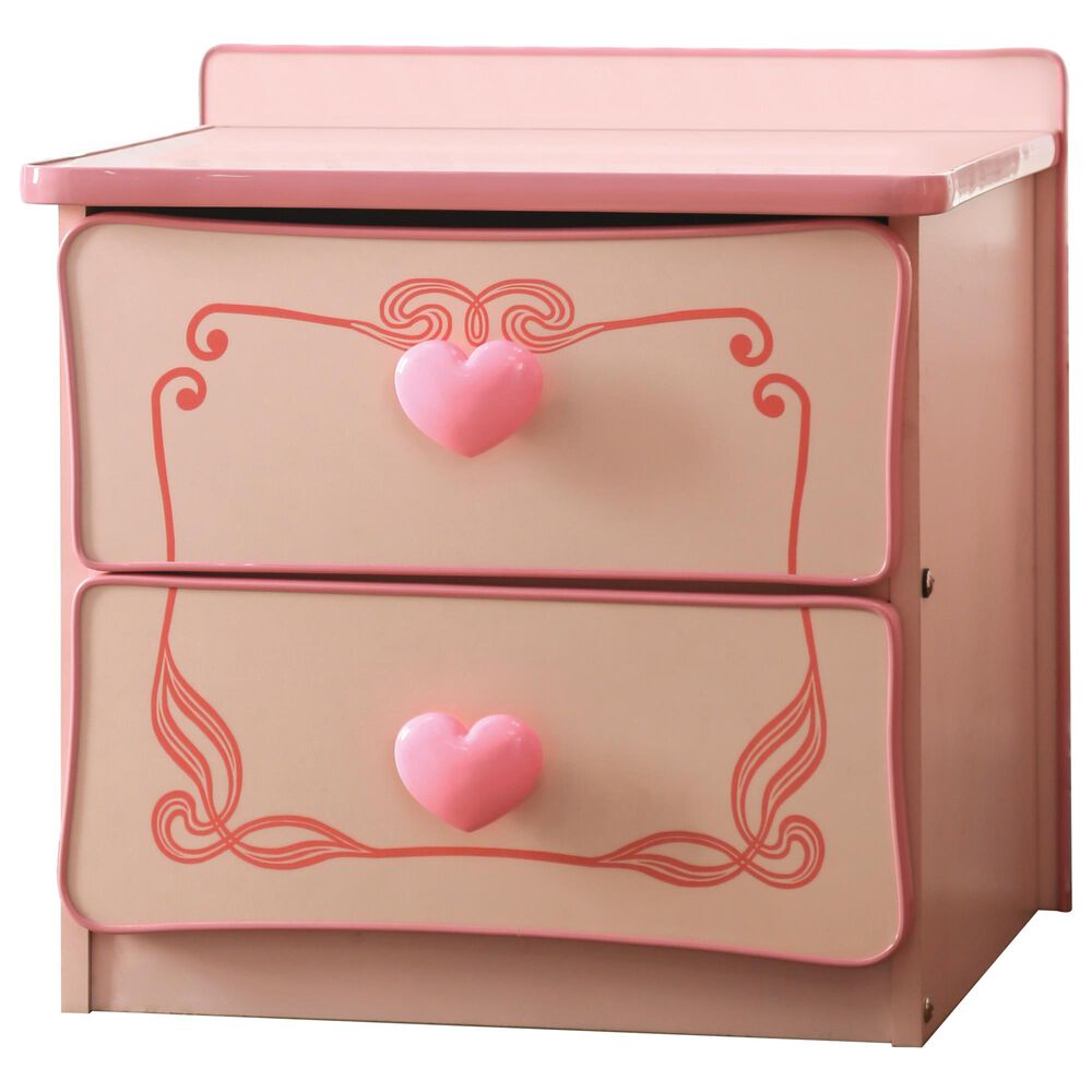 Furniture of America Sloan 2 Drawer Nightstand in Pink, , large