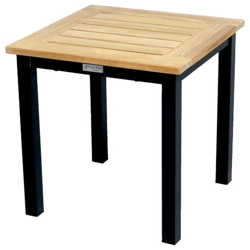 Three Birds Casual SoHo 20" Square Patio Side Table in Brown and Black, , large