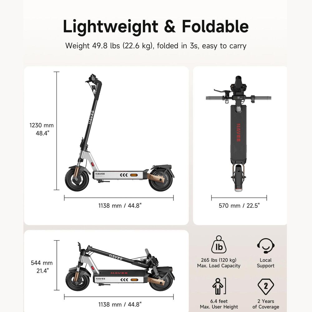 Navee G5 Max Electric Scooter in Black, , large