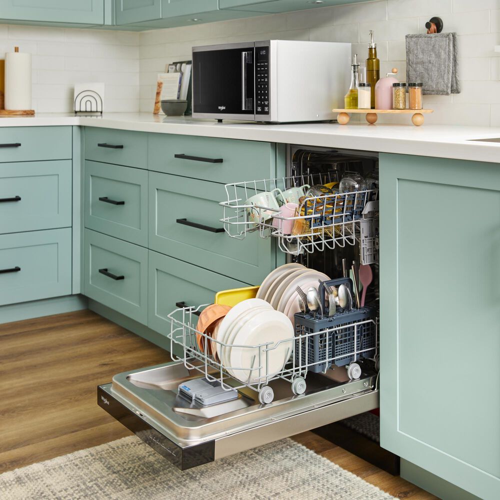 Whirlpool 18" Built-In Dishwasher with Half Load Cycle and Triple Spray Arms in Stainless Steel, , large