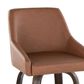 LumiSource Hannah Swivel Counter Stool with Camel Faux Leather Upholstery in Walnut and Black (Set of 2), , large