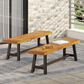 Hearth and Haven Carlisle Patio Bench in Brown (Set of 2), , large