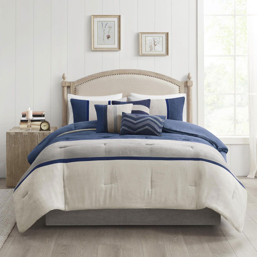 Hampton Park Palisades 7-Piece Queen Comforter Set in Blue, , large