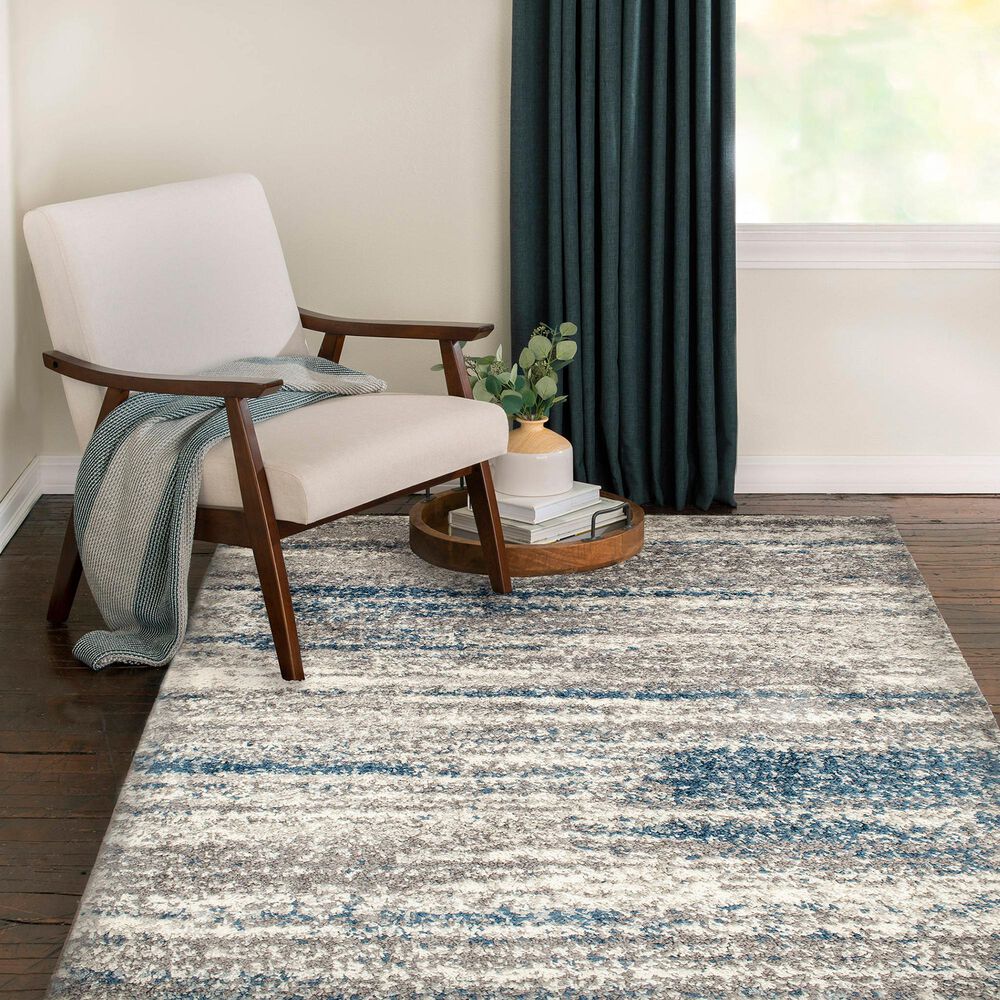 Central Oriental Castle Carson 5&#39; x 7&#39;3&quot; Blue and Multicolor Area Rug, , large