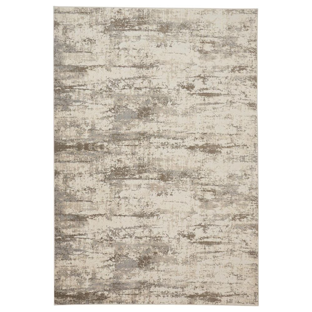 Feizy Parker 5" x 7"6" Silver and Beige Area Rug, , large