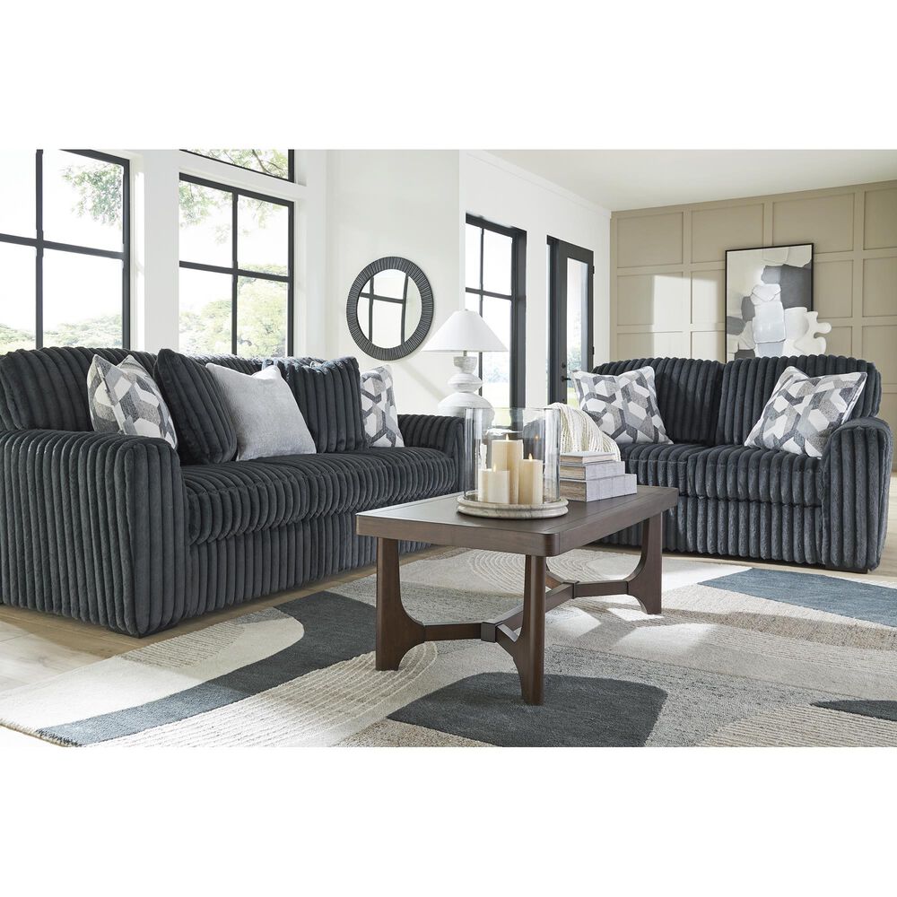 Ashley Midnight-Madness Stationary Sofa in Gunmetal, , large