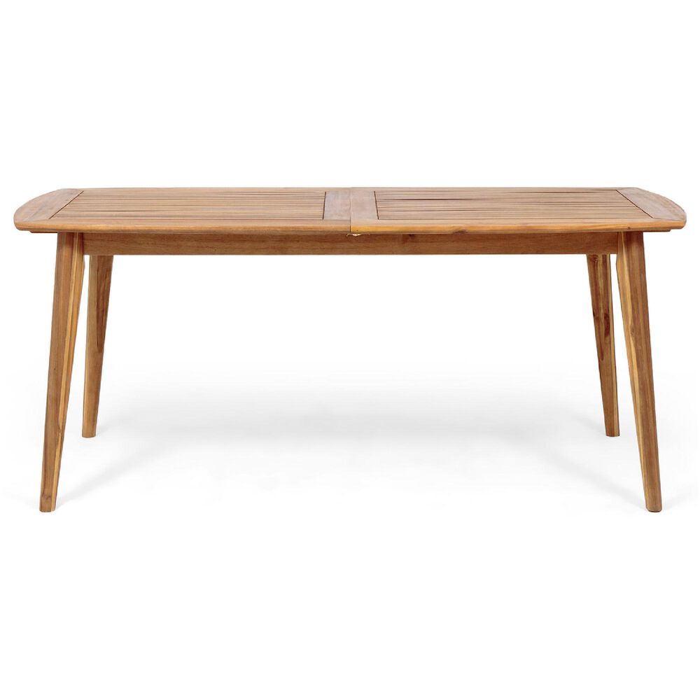 Noble House Stamford Rectangular Patio Dining Table in Teak Brown, , large