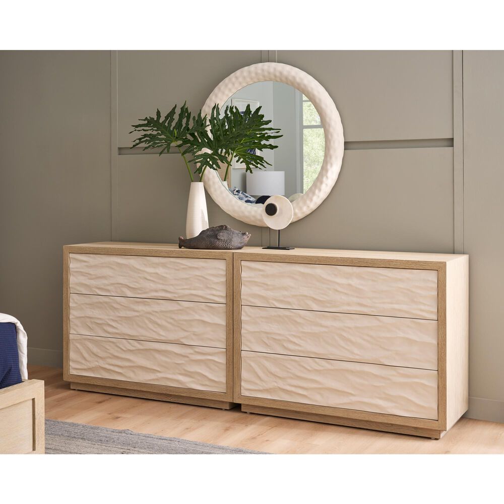 Universal Furniture Oasis 3-Drawer Dresser and Mirror in Dockside and White, , large