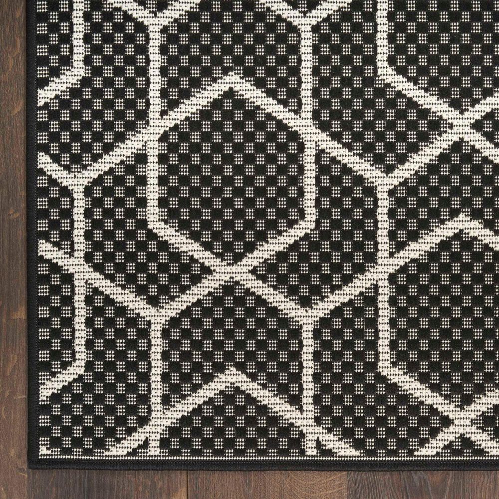 Nourison Horizon HOZ01 Black 3&#39; x 5&#39; Indoor/Outdoor Area Rug, , large