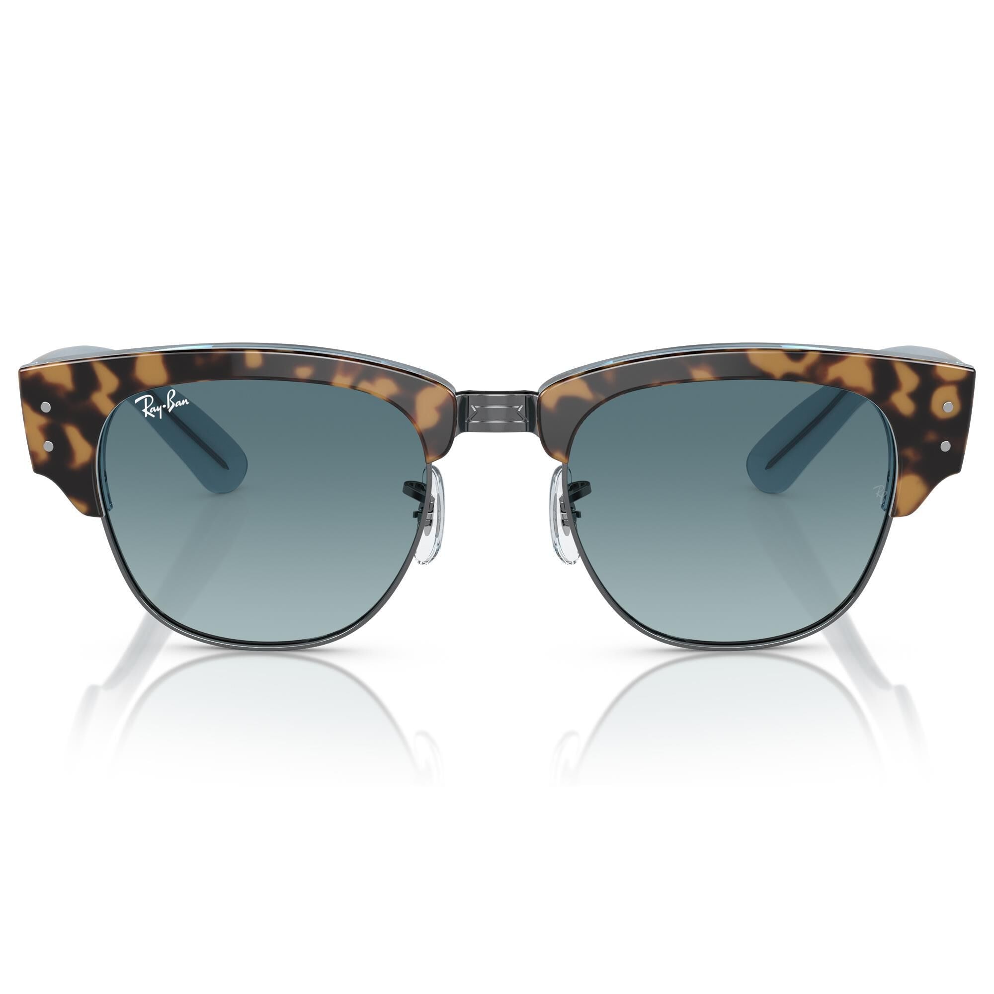 Ray Ban Mega Clubmaster Sunglass with Blue Lenses in Polished