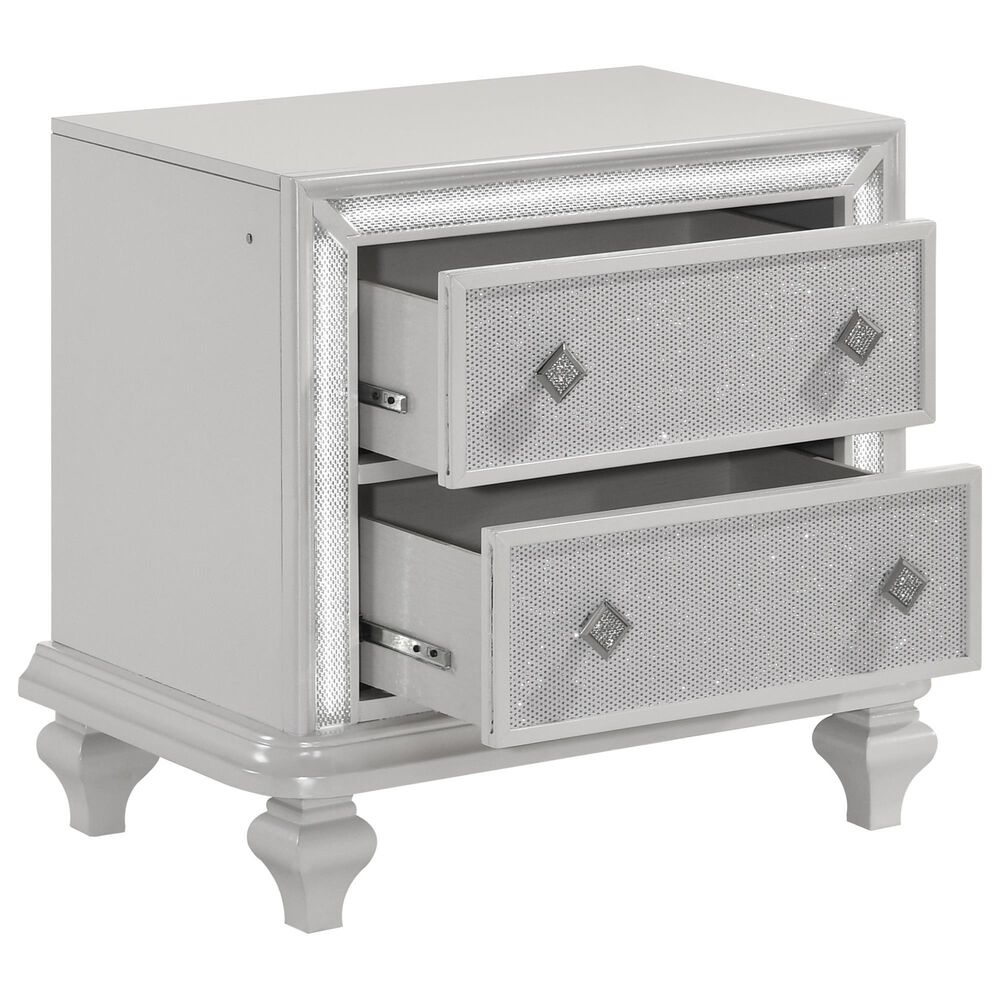 New Heritage Design Stardust 4-Piece Queen Bedroom Set in White and Silver, , large