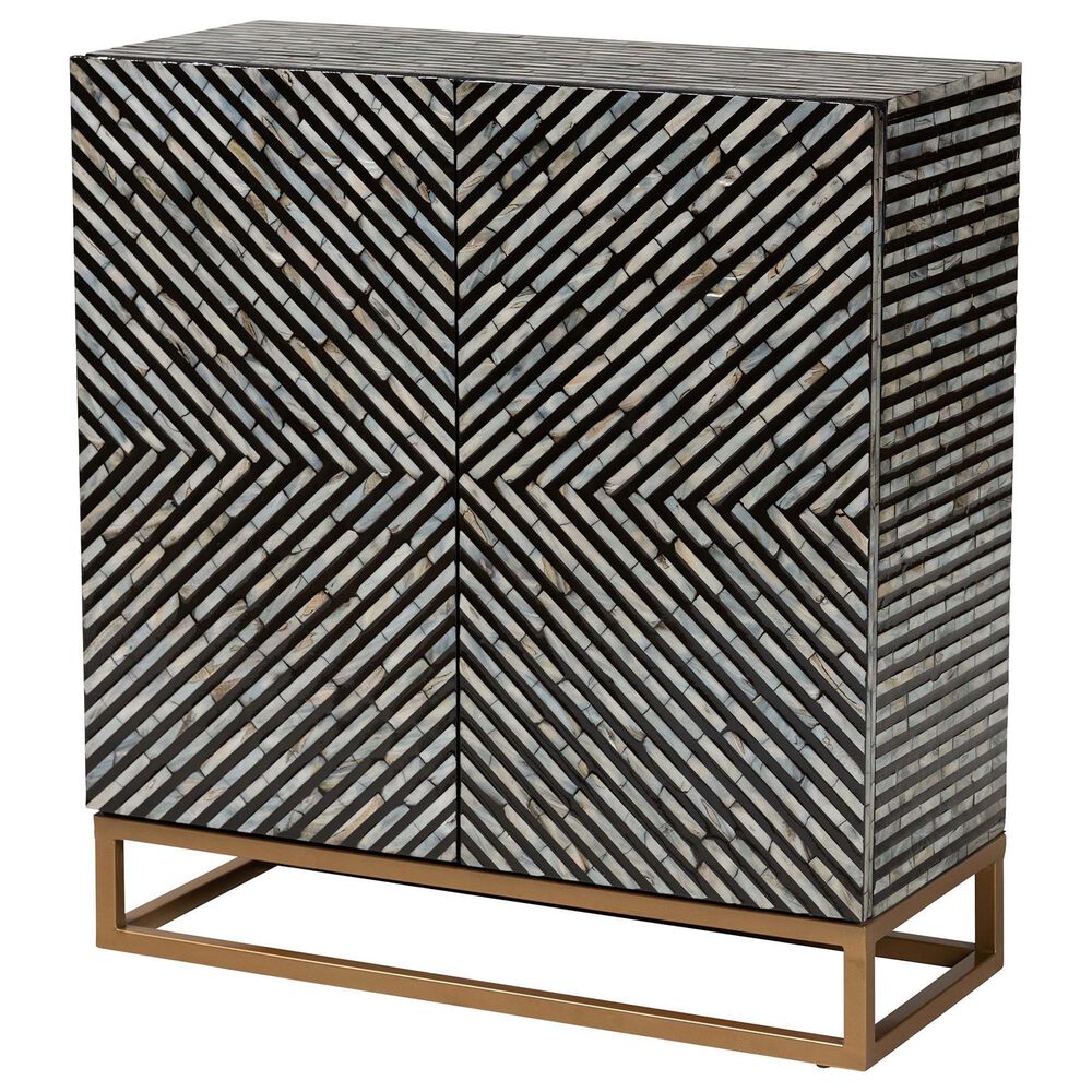 Baxton Studio Belenus Storage Cabinet in Gold, Black and Grey, , large