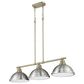Golden Lighting Duncan 3-Light Pendant with Pewter Shade in Aged Brass, , large
