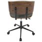 Lumisource Lombardi Desk Chair with Grey Cushion in Walnut and Black, , large