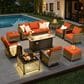 HOMLUX 10-Piece Patio Conversation Set in Orange, , large