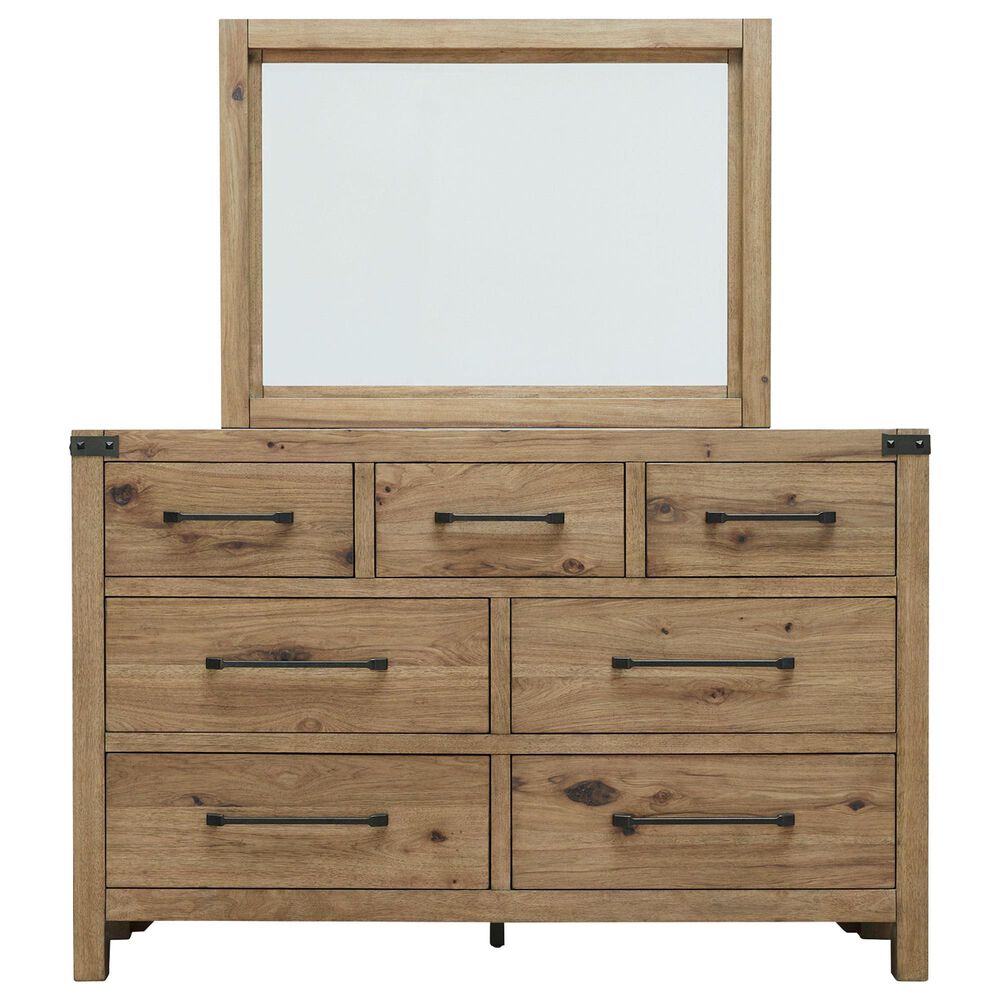 Millenium Ridgester 4 Piece Queen Panel Bedroom Set in Light Brown with USB Ports, , large