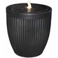 Alfresco Home Piatto Ceramic Fountain with Lights in Black, , large