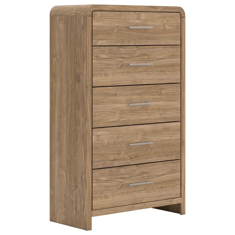 Ashley Gramburg 5-Drawer Chest in Warm Natural Brown, , large