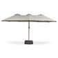 HOMLUX 15" Double-Sided Outdoor Market Umbrella with Sandbag Base in Light Gray, , large