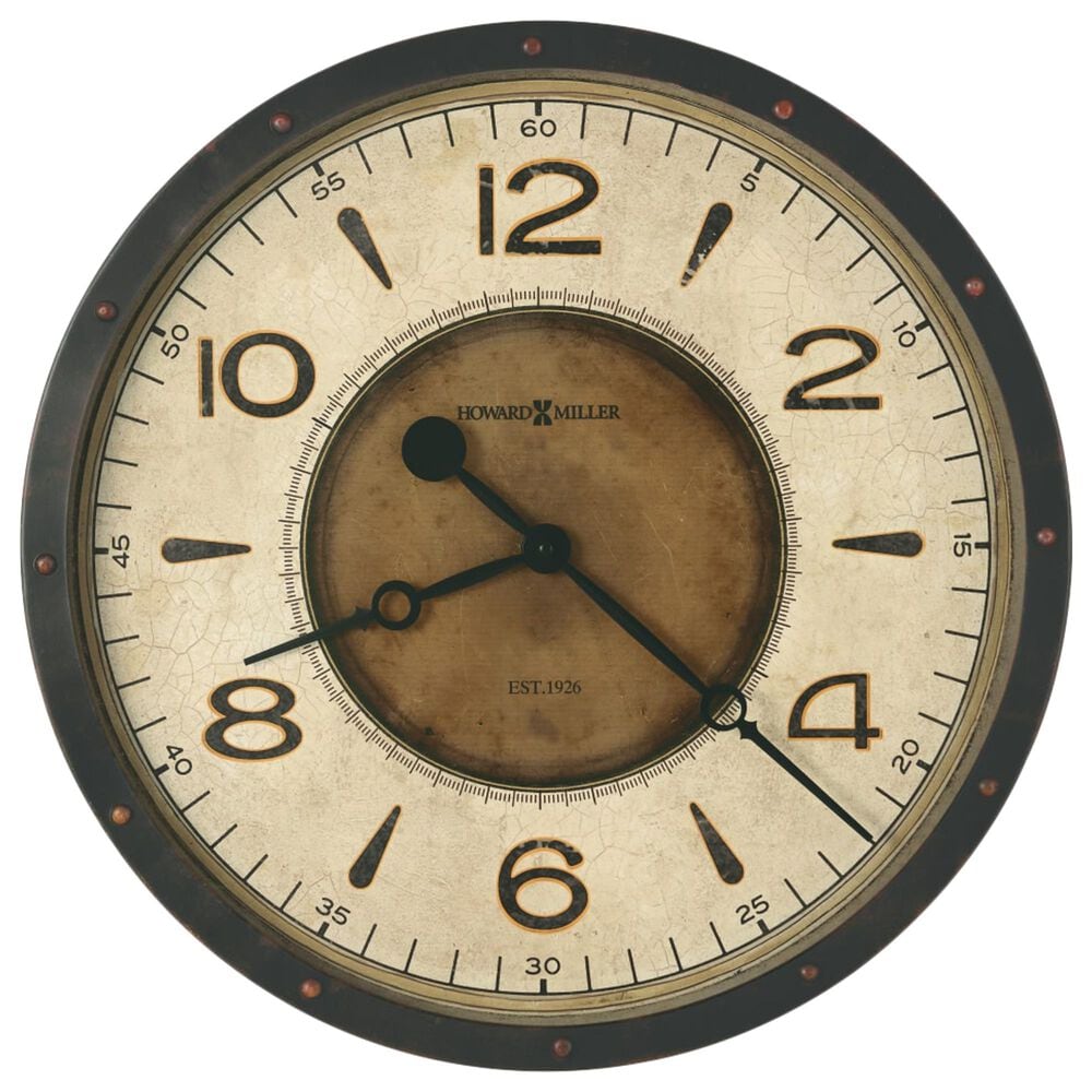 Howard Miller Kayden Oversized Wall Clock in Black and Brown, , large