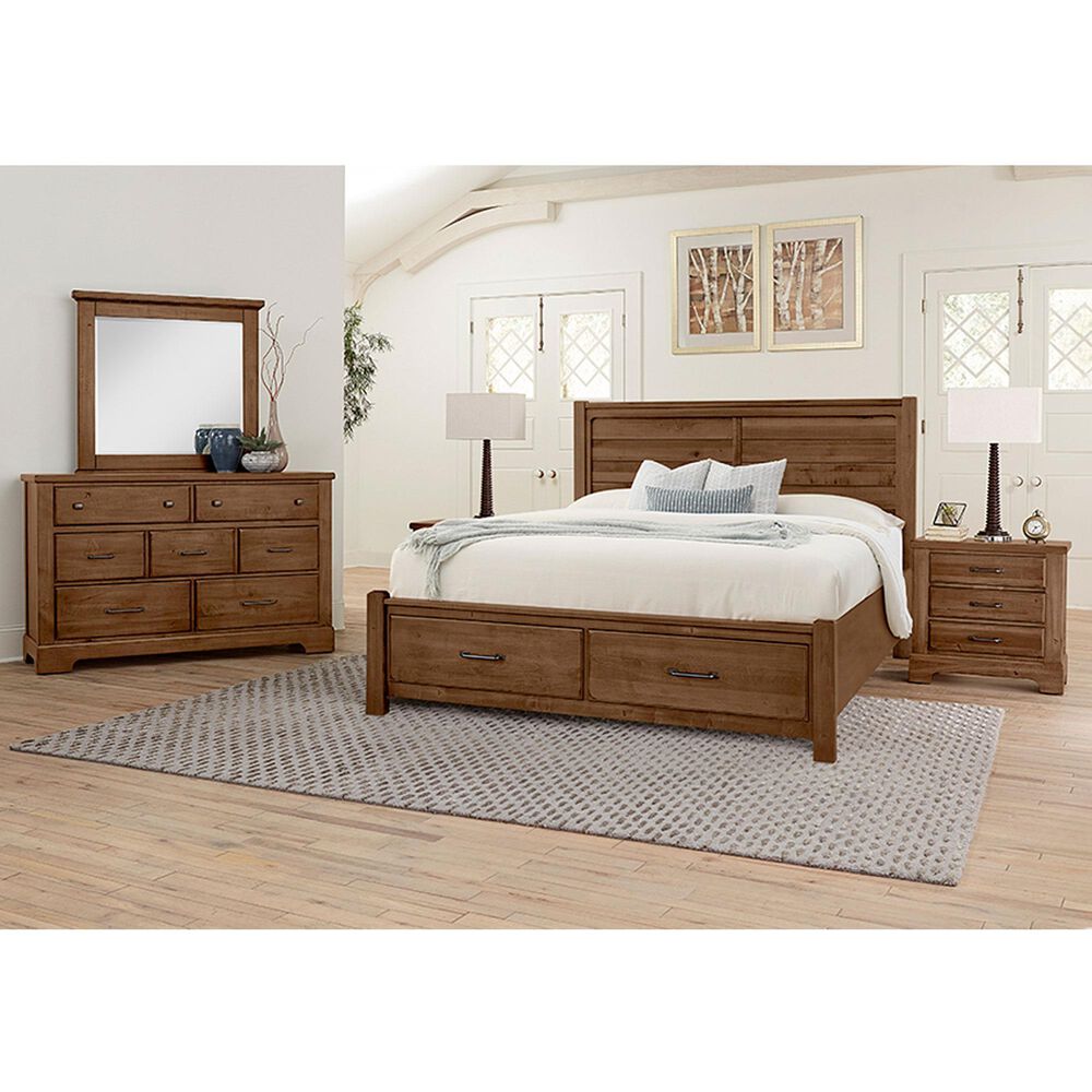 Viceray Collections Cool Rustic 4-Piece King Plank Bedroom Set with Storage in Amber, , large