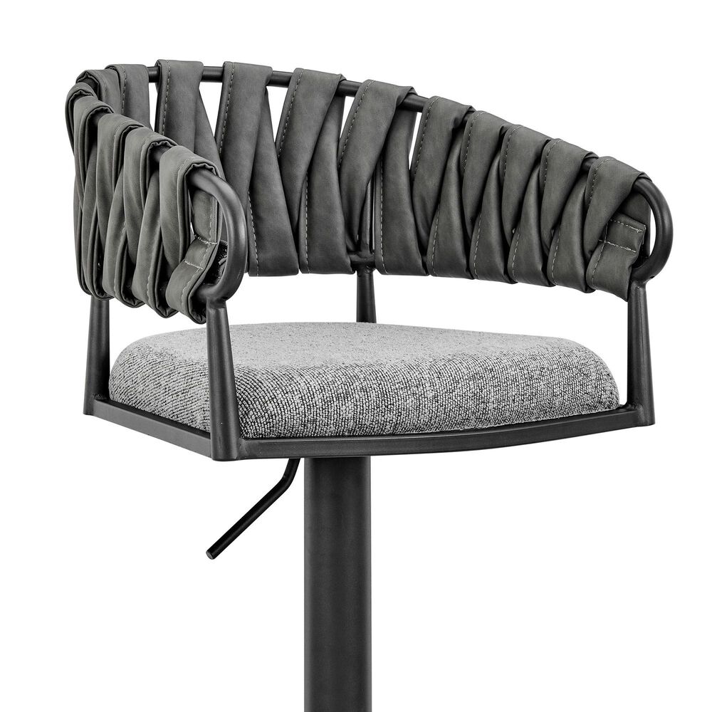 Blue River Blaise Swivel Adjustable Stool in Black, , large