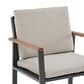 Armen Living Nofi Outdoor Dining Chair with Taupe Cushion in Charcoal and Teak (Set of 2), , large