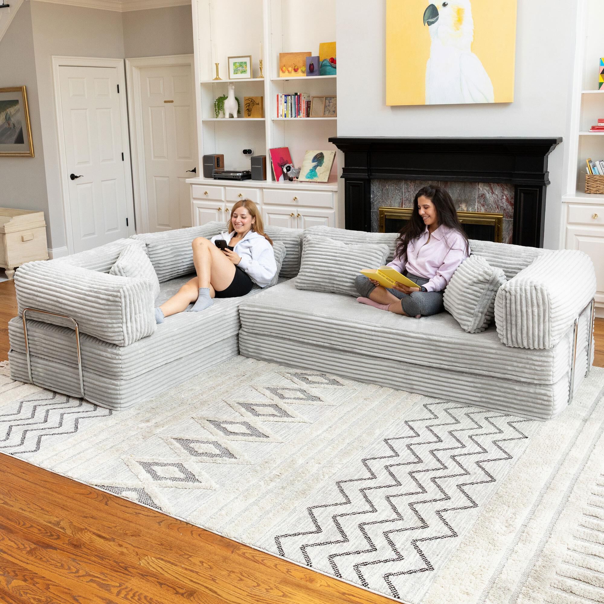 Jaxx Unsofa 2-Piece Modular Right Facing L-Shaped Sectional in