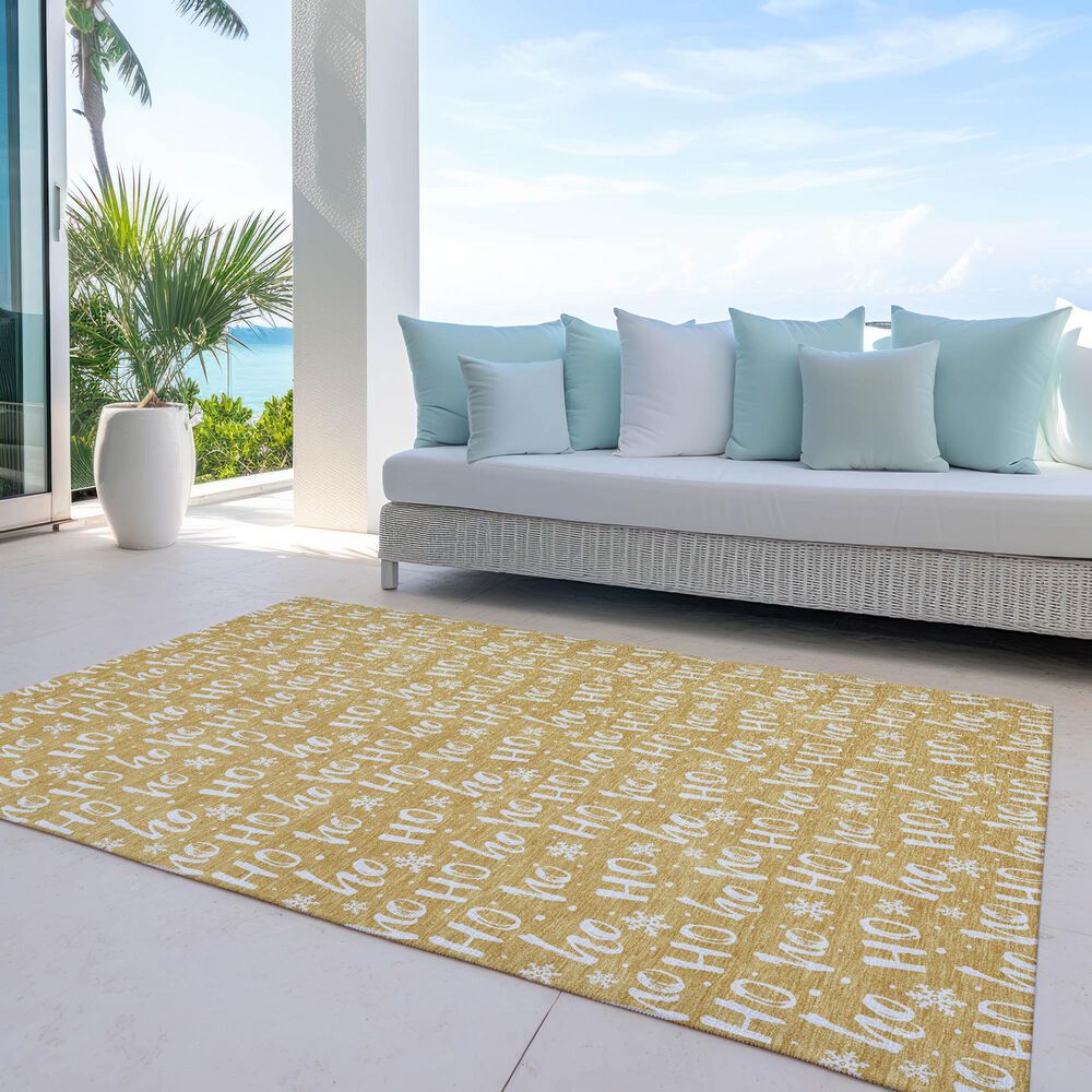 Dalyn Rug Company Wonderland WN22 3&#39; x 5&#39; Gold Indoor/Outdoor Area Rug, , large