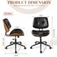 HOMLUX Ergonomic Swivel Office Chair with Button-Tufted Cushion in Black, , large