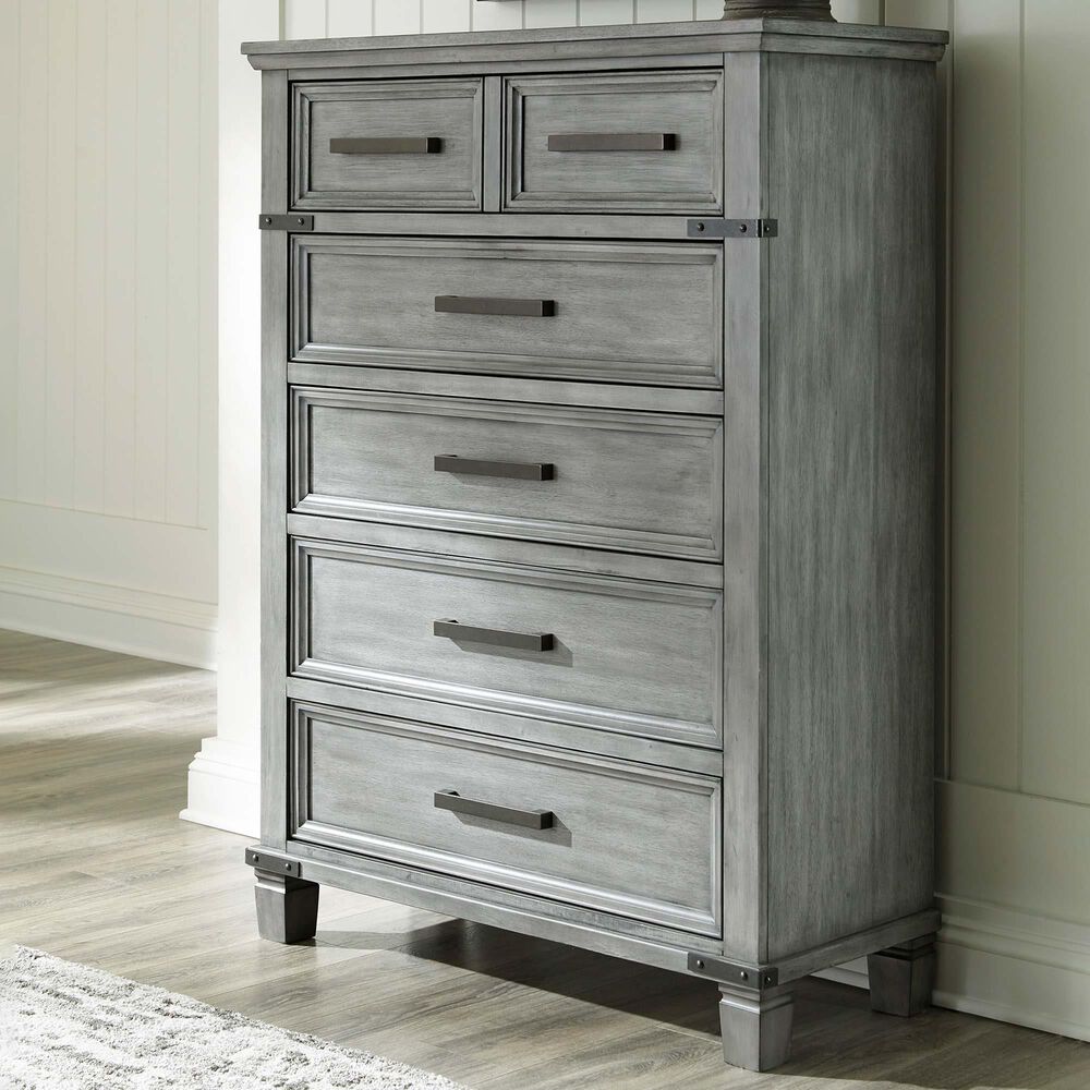 Ashley Russelyn 5 Drawer Chest in Gray, , large