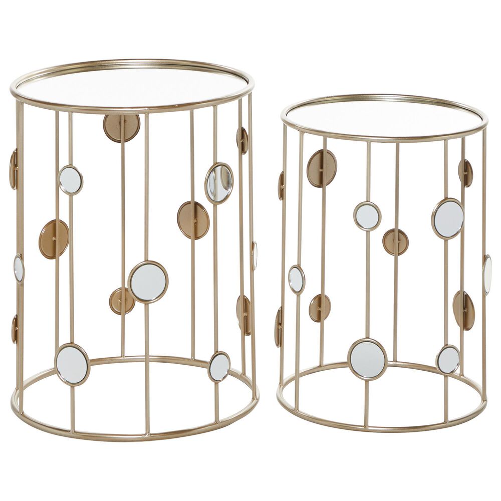 Maple and Jade Contemporary Accent Table in Gold &#40;Set of 2&#41;, , large