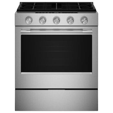 KitchenAid 30" Smart Slide-in Gas Range in PrintShield Stainless Steel, , large