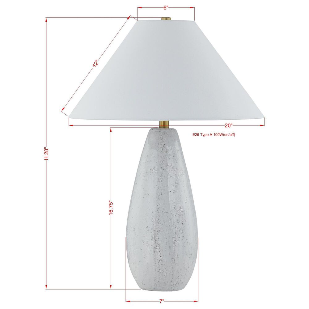 Southern Lighting Veyda Table Lamp in White, , large