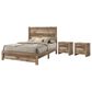 Crown Mark Elmer Queen Bed with Two Nightstands in Rustic Brown, , large